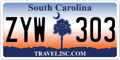 SC license plate ZYW303