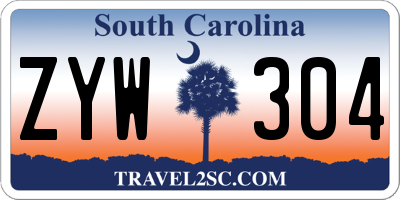SC license plate ZYW304