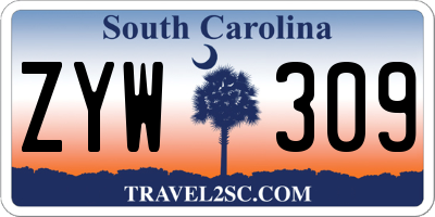SC license plate ZYW309