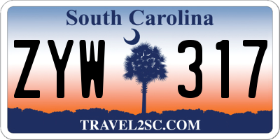 SC license plate ZYW317