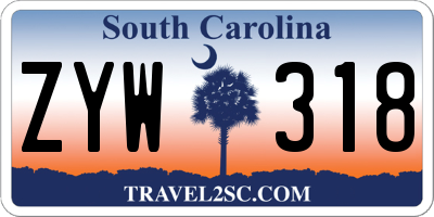 SC license plate ZYW318