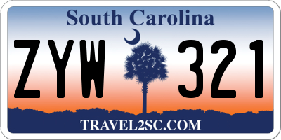 SC license plate ZYW321