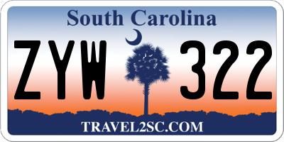 SC license plate ZYW322