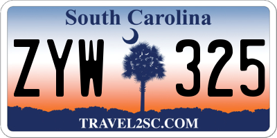 SC license plate ZYW325