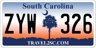 SC license plate ZYW326