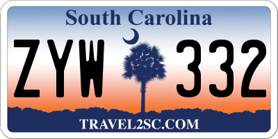 SC license plate ZYW332