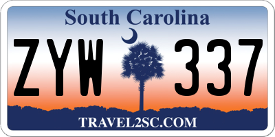 SC license plate ZYW337
