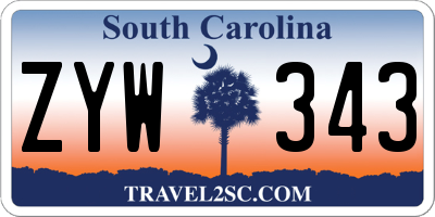 SC license plate ZYW343