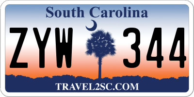 SC license plate ZYW344