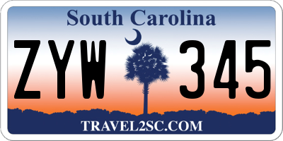 SC license plate ZYW345