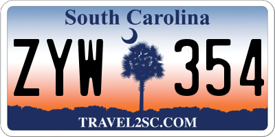 SC license plate ZYW354