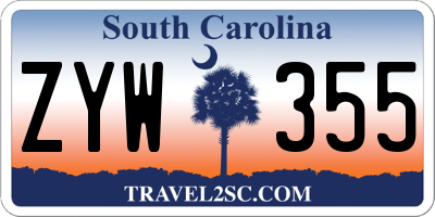 SC license plate ZYW355