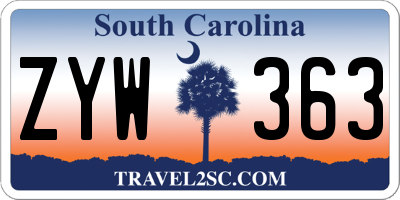 SC license plate ZYW363