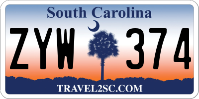 SC license plate ZYW374