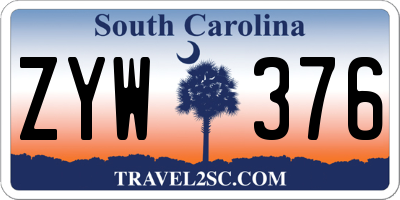 SC license plate ZYW376