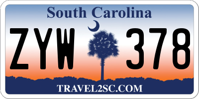 SC license plate ZYW378