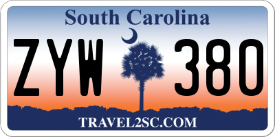 SC license plate ZYW380