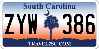 SC license plate ZYW386