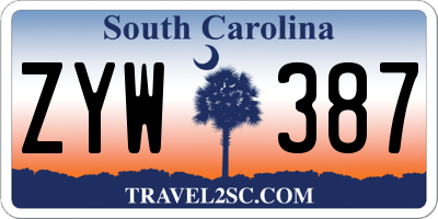 SC license plate ZYW387