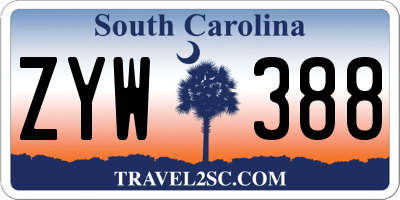 SC license plate ZYW388