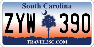 SC license plate ZYW390
