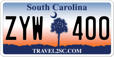 SC license plate ZYW400