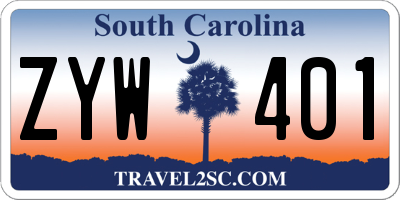 SC license plate ZYW401