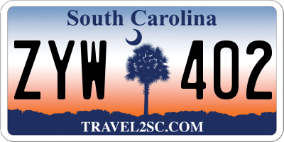 SC license plate ZYW402