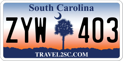 SC license plate ZYW403