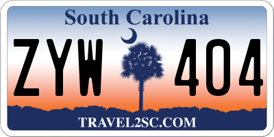 SC license plate ZYW404