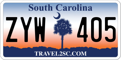SC license plate ZYW405
