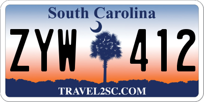 SC license plate ZYW412