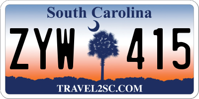SC license plate ZYW415