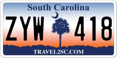 SC license plate ZYW418