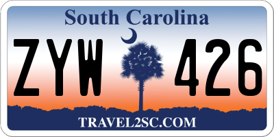 SC license plate ZYW426