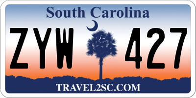 SC license plate ZYW427