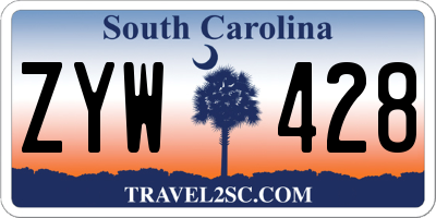 SC license plate ZYW428
