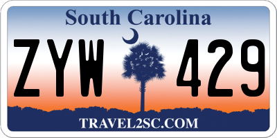 SC license plate ZYW429