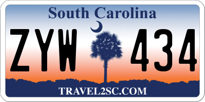 SC license plate ZYW434