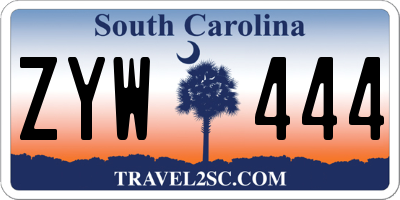 SC license plate ZYW444