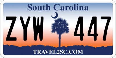 SC license plate ZYW447