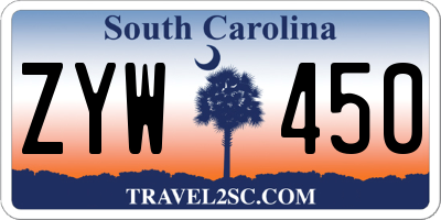 SC license plate ZYW450