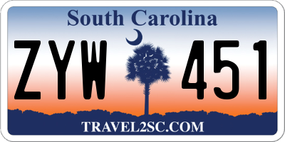 SC license plate ZYW451