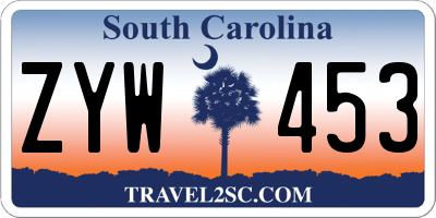 SC license plate ZYW453