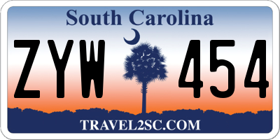 SC license plate ZYW454