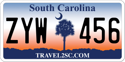 SC license plate ZYW456