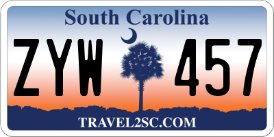 SC license plate ZYW457