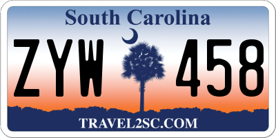 SC license plate ZYW458