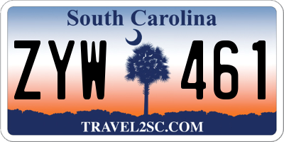 SC license plate ZYW461