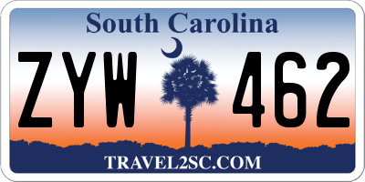 SC license plate ZYW462